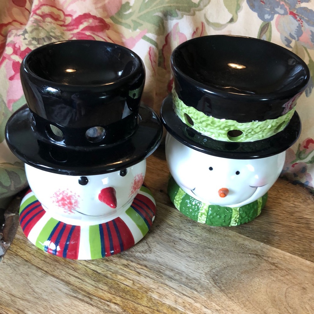 YANKEE CANDLE Set-2 Snowman Winter WaxMelts TART Warmer Holiday Christmas Snow
